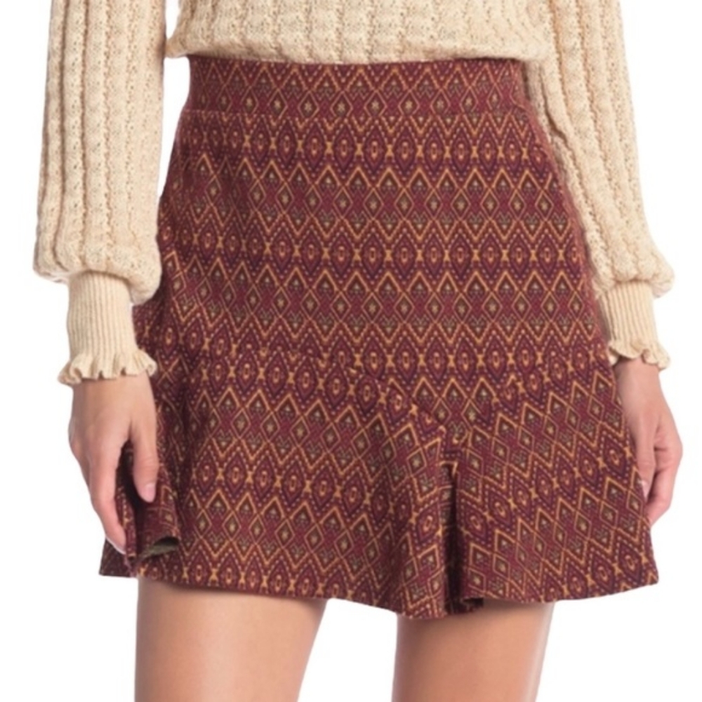 EUC FREE PEOPLE WHEN IN ROME MINI SKIRT IN RED SIZE SMALL